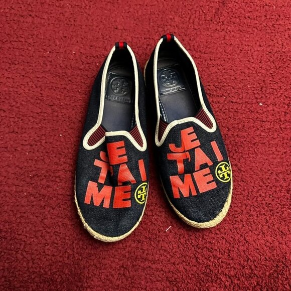 Tory Burch Je T'aime Espadrilles Flats Size 7 - Picture 1 of 5